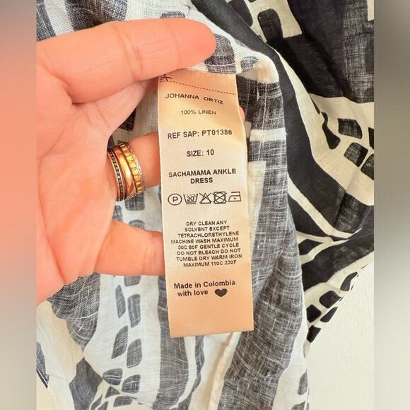 Johanna Ortiz Black White/ Ecru cutout Sachamama Ankle Dress 10 - Picture 9 of 10